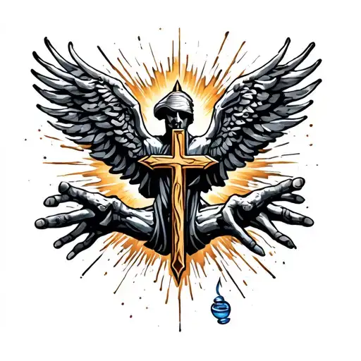 Christian Battle With Addiction Recovery Symbol
