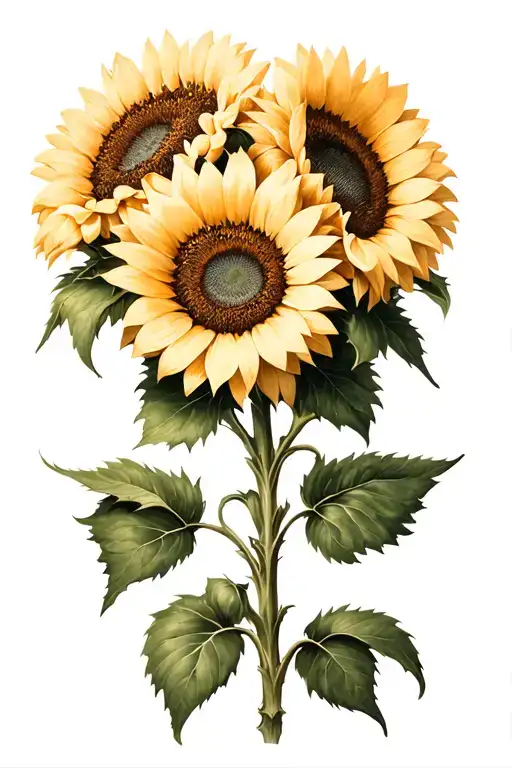 Sunflowers Intertwined Representing