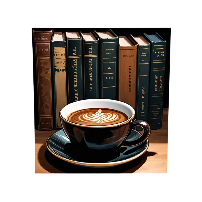 Coffee Cup With Books Mountsin