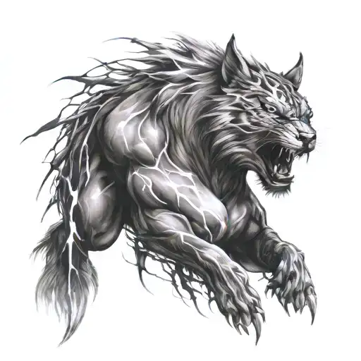 Lightning And Zues Tattoo That Wraps