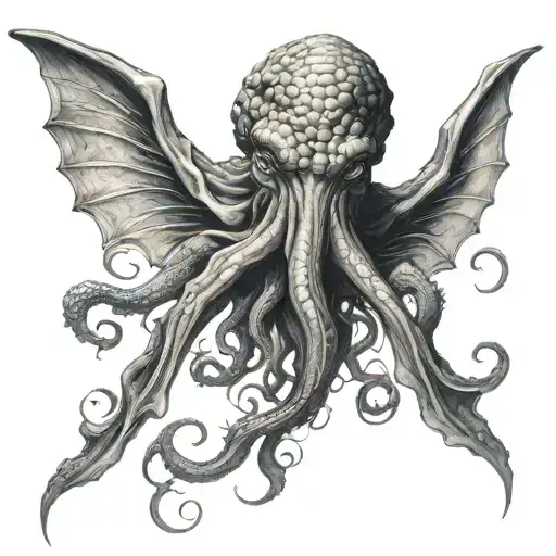 Cthulhu Black And White