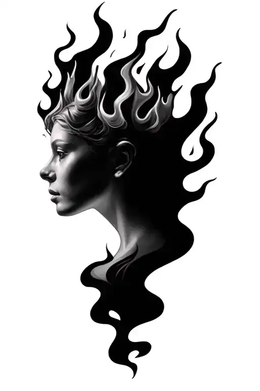 Dea Vesta Whit Fire Flames