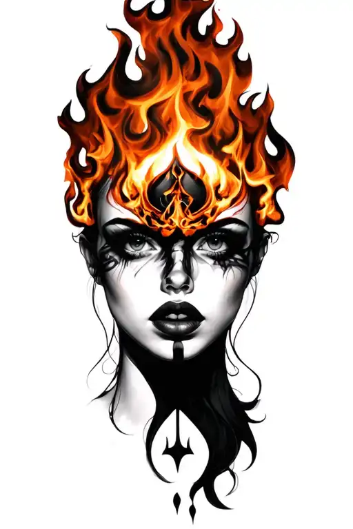 Dea Thyche Whit Flames Coming