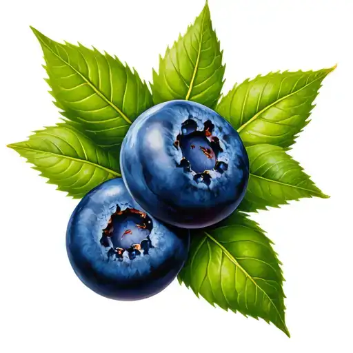 Blueberry With Leaves