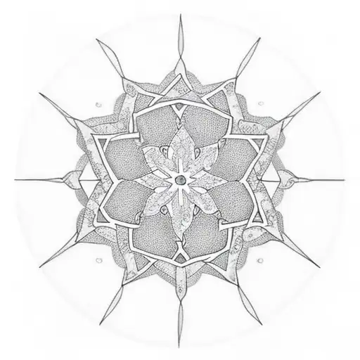 Incorporate A Breast Cancer Ribbon Into A Geometric Pattern Or Mandala Design