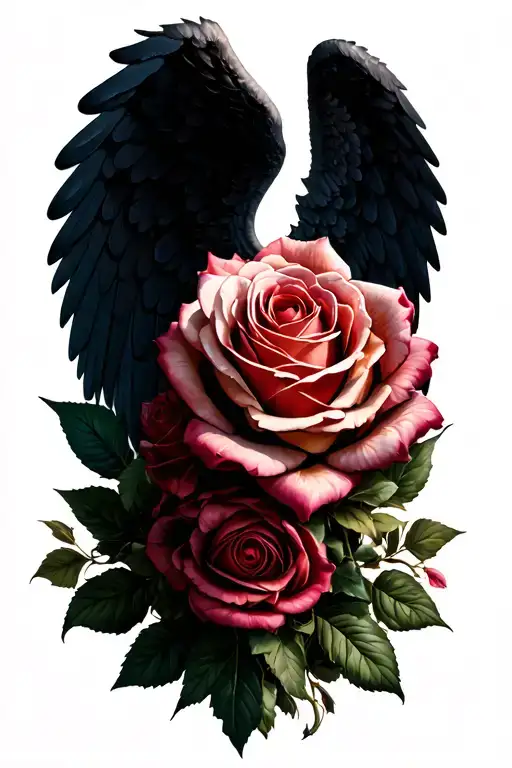 Angel Wing Snd Rose Cluster