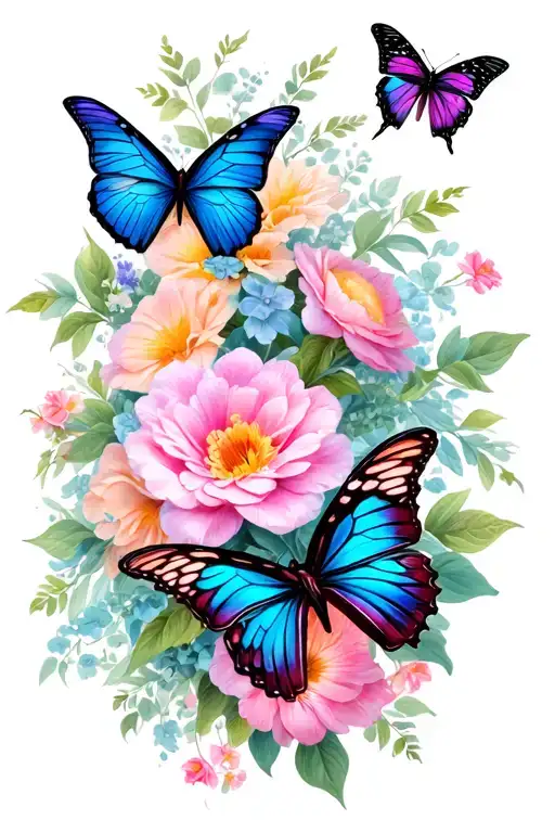 Floral And Butterflies