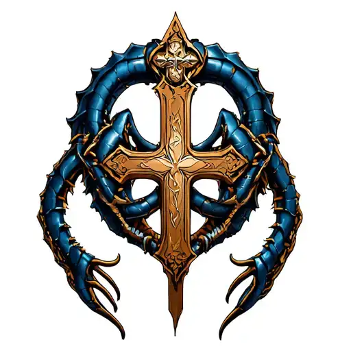 Uroboros Christian Cross