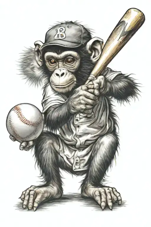 Baseball Monkey Trowing A Ball