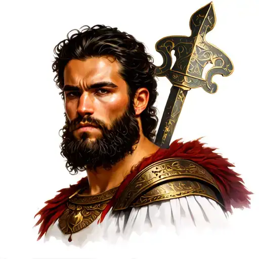 Leon With A Roman Warrior With