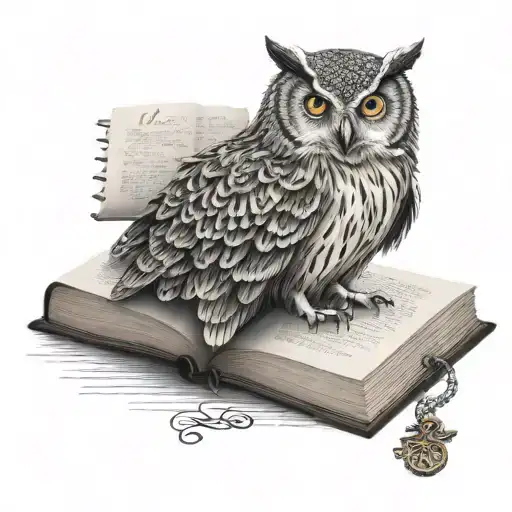 A Realistic Owl Reading A Law Book