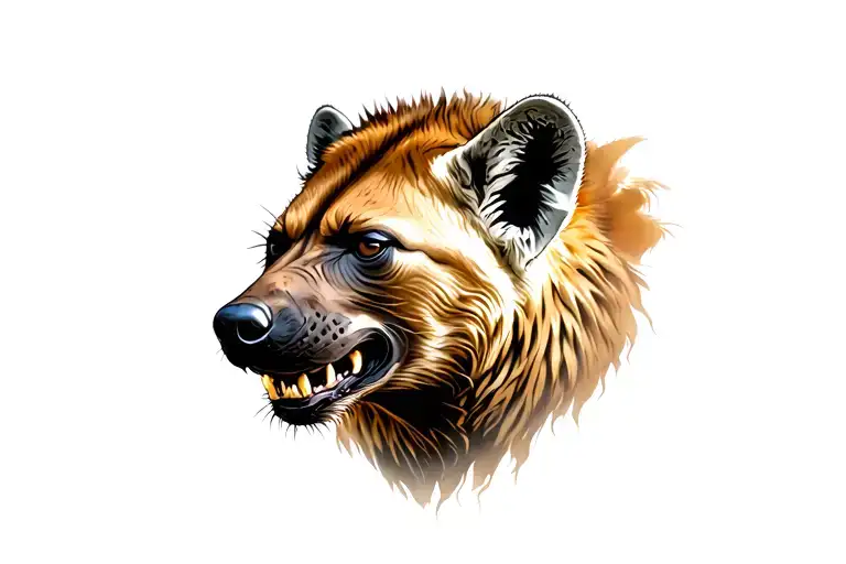 Agressive Hyena Side Head Surrounded