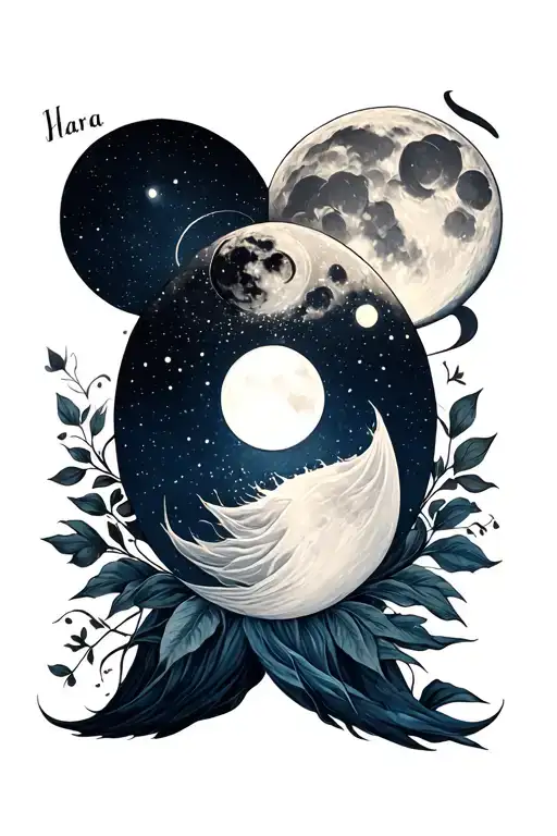 Hara Name With Moon Phase Design