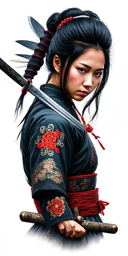 Female Samurai With Sword