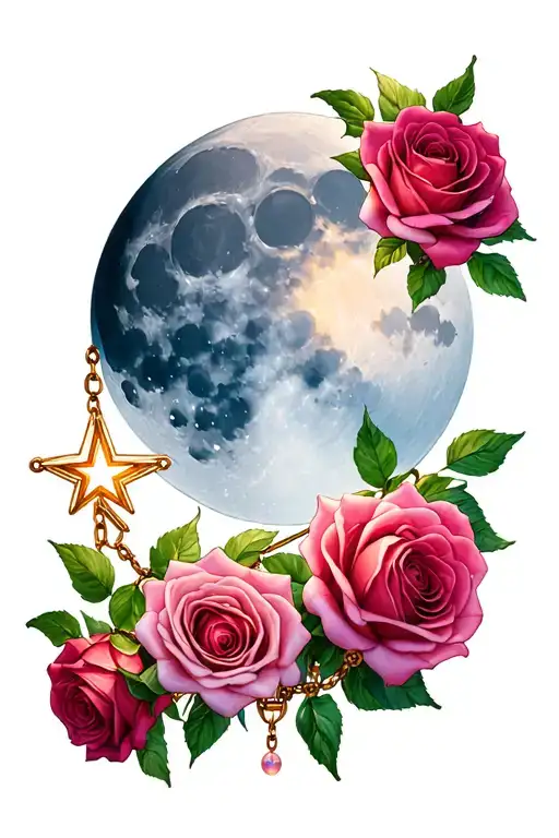 Rosary Star Roses And Moon