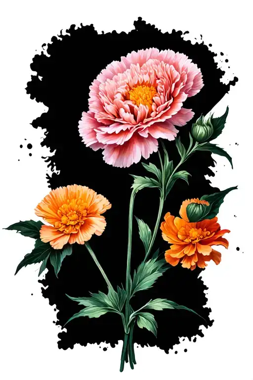 Carnation And Marigold