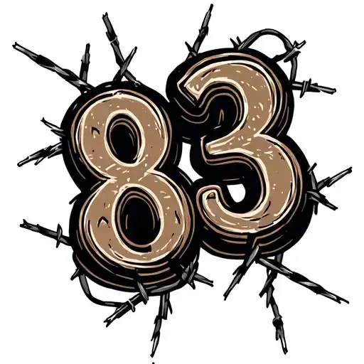 Number 83 With Barbed Wire