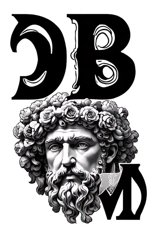 Letters D B M And Drawing Of The God Bacchus God