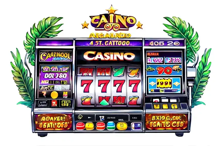 Casino Slot Machine Showing 777