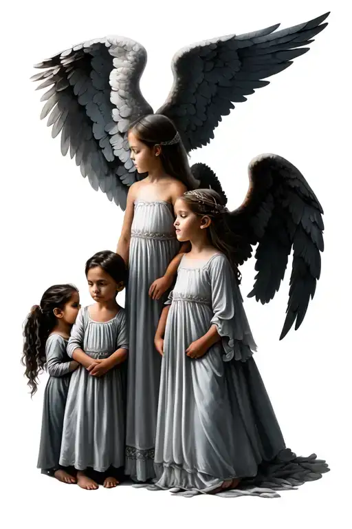3 Angel Kids 1 Older Boy 2 Girls One Older One Younger