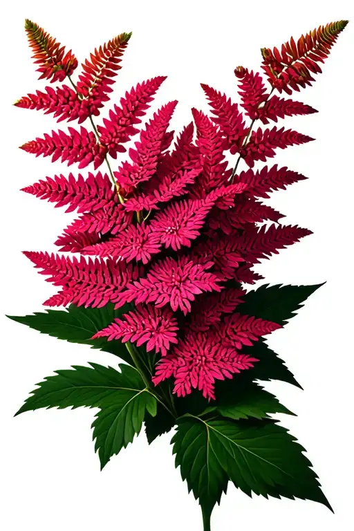 Astilbe Flower Pink With Red Background Color