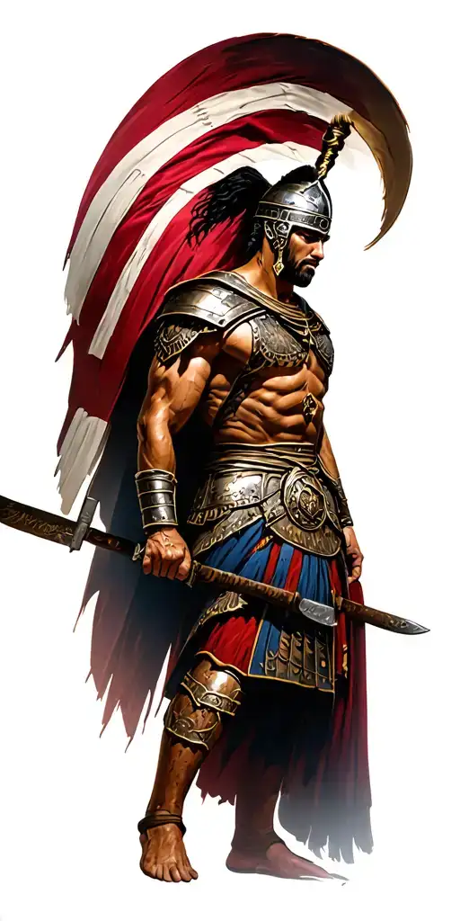 Gladiator In Battle Scene