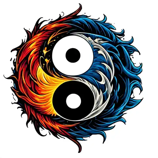 Pisces Round Ying Yang Logo Incorporated Representing