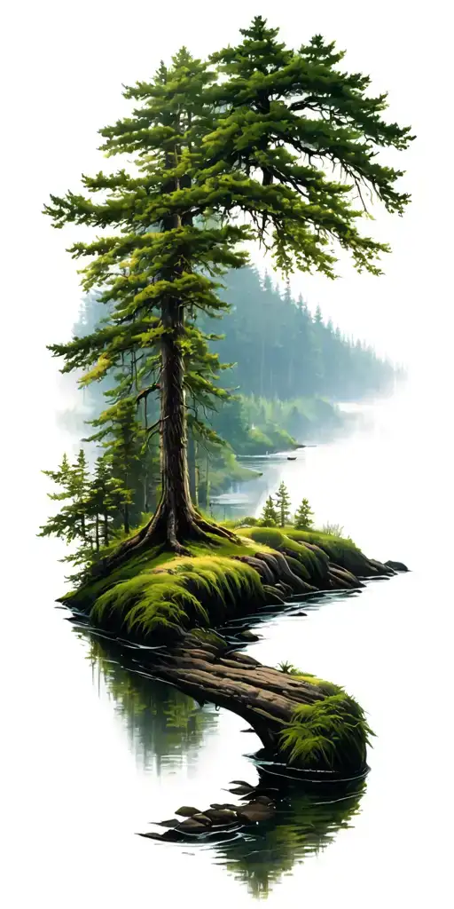 Forest With River And Trees