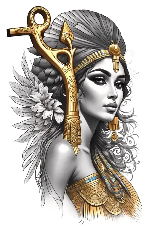 Oshun And Ankh Symbol