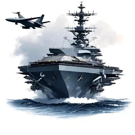 Uss Carl Vinson Aircraft Carrier With Plane Taking Off