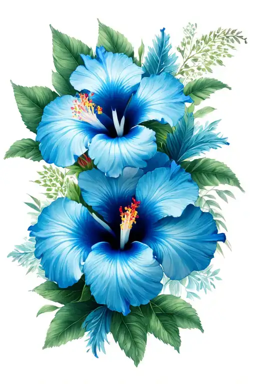 Blue Hibiscus Flowers