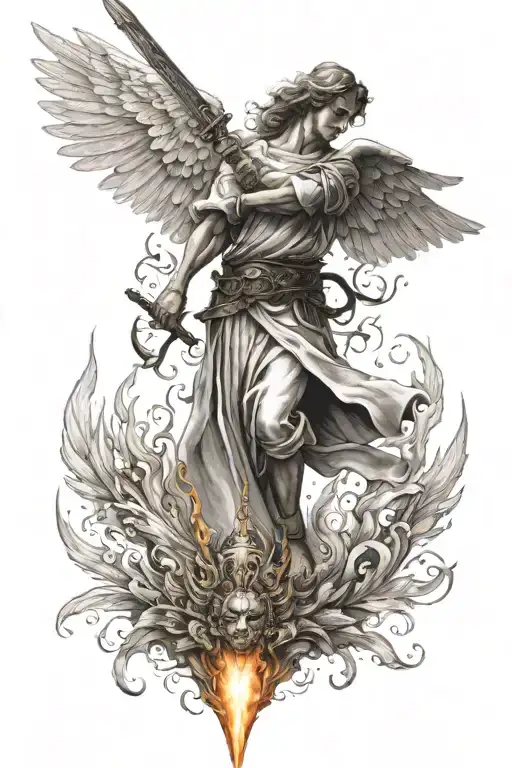 An Angel With A Flaming Sword