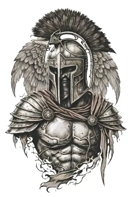 Spartan Warrior With Wings