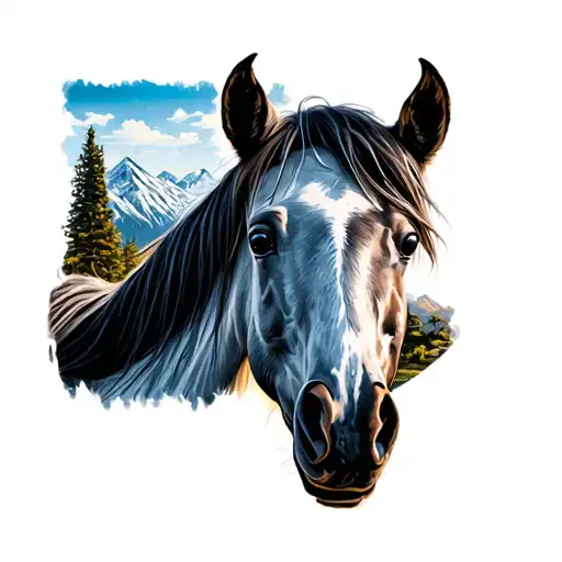 Colorado Mountain Scene With Horses