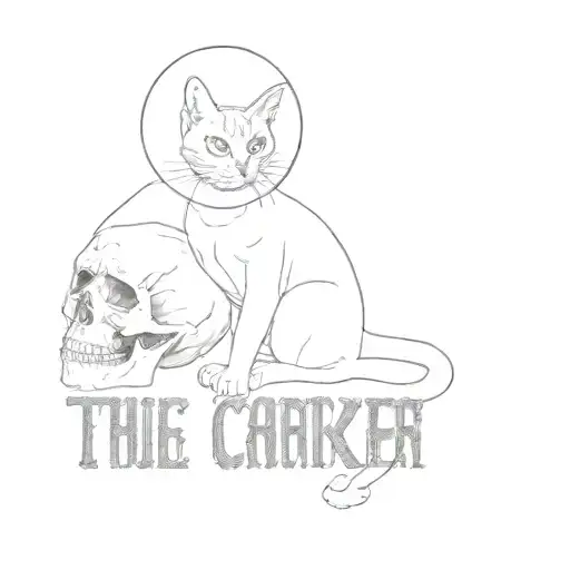 A Cat And A Skull