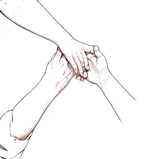 A Woman Holding A Man's Hand