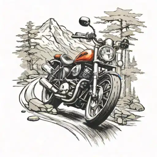 Road Track Forest Mountain Motorcycle