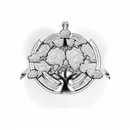 A Family Tree With Each Member Represented By An Animal