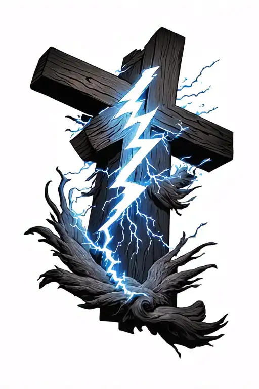 Lightning Bolts Coming From A Cross