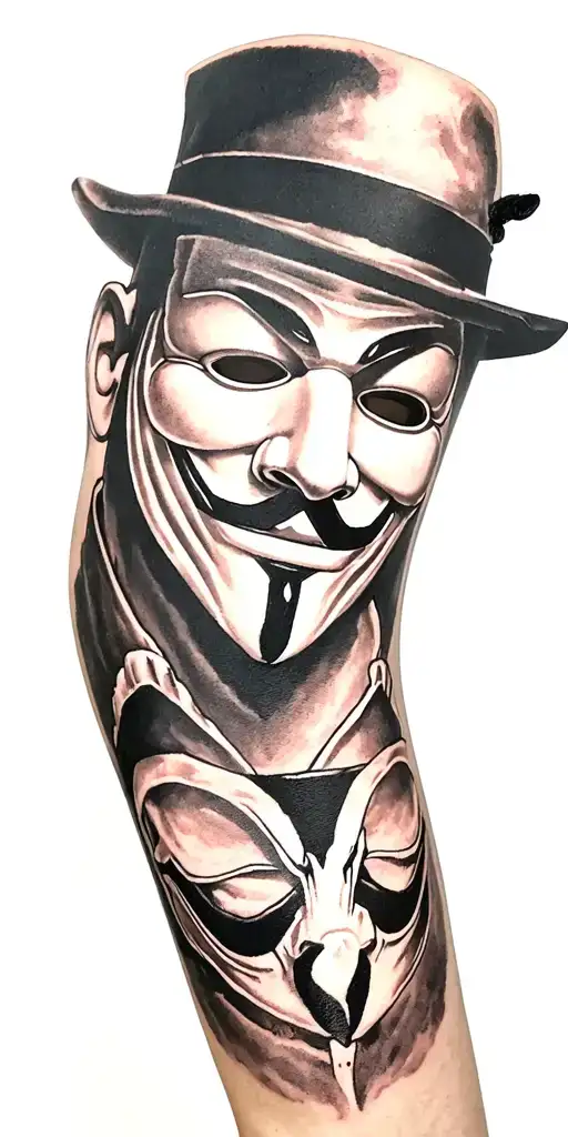 V For Vendetta With Rorschach Watchmen Mask