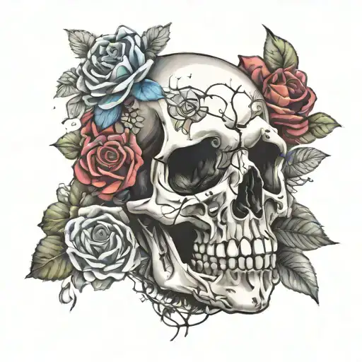 Colourful Skull Surrounded