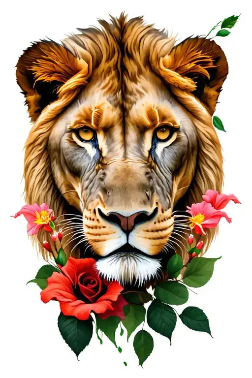 Lioness Roses Mayflowers Hibiscus