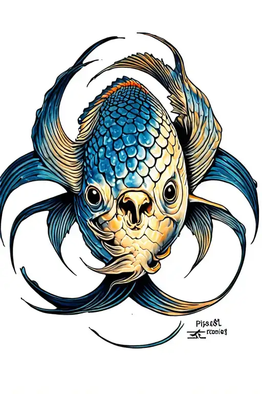 Pisces Zodiac Sign In Biohazard Style