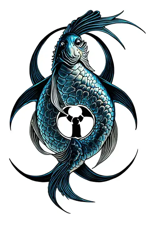 Pisces Zodiac Sign In Biohazard Style