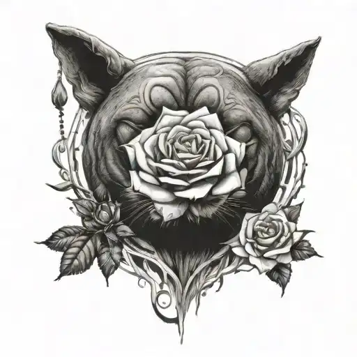 Rose Wolf And Buddha Meditating