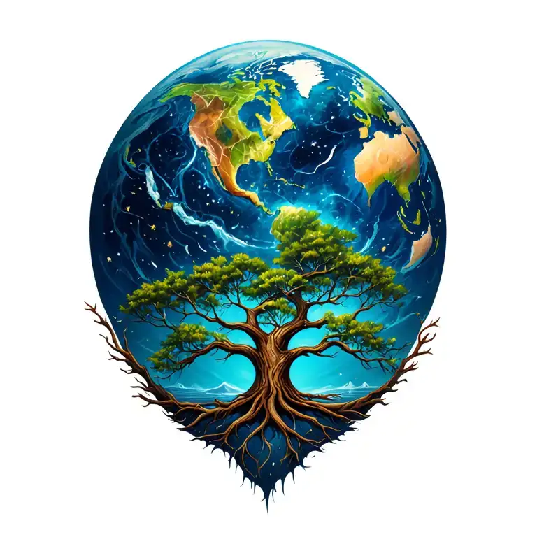 Tree Of Life With The World Around It