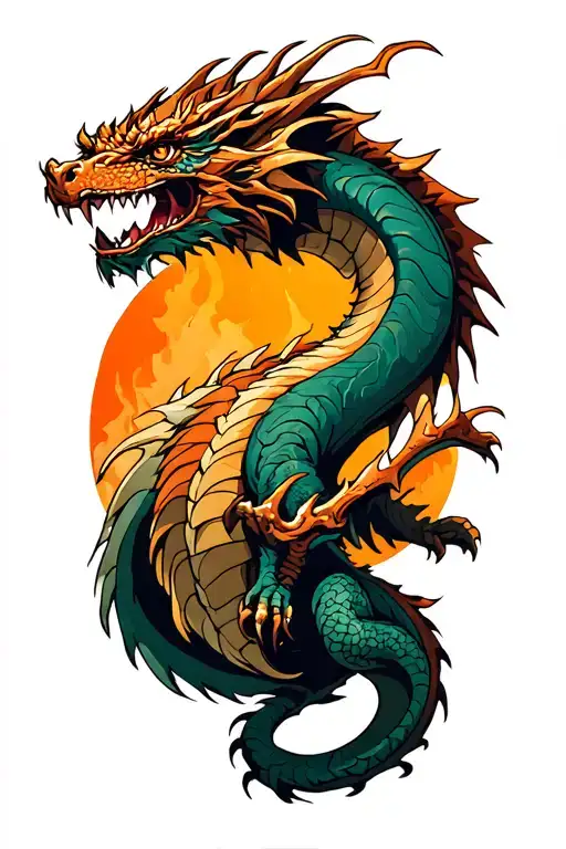 Norse Dragon Emerging Representing Imagination