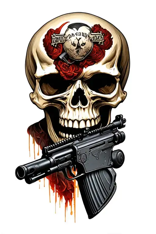 Skull And M16 Rifle Morphing