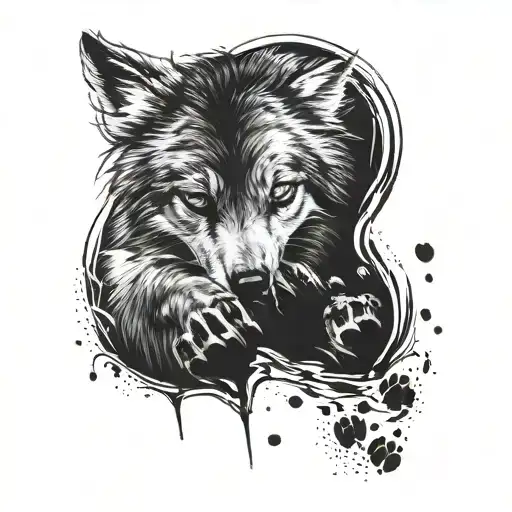 Hyper Realistic Wolf Paw Print