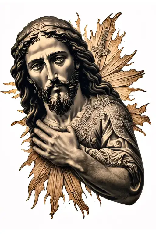 Christian Orientated Tattoo With Christ On The Forearm